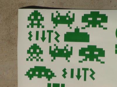 $9.00 Space Invaders 1 Each Character is approx 1.5x2.5 each sheet has 8 total characters and 8 shots