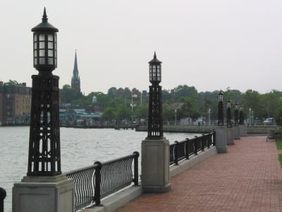 Walking at Naval Academy waterfront