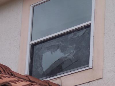Mike had to pull hanging
Satellite Dish in thru window
before it broke.