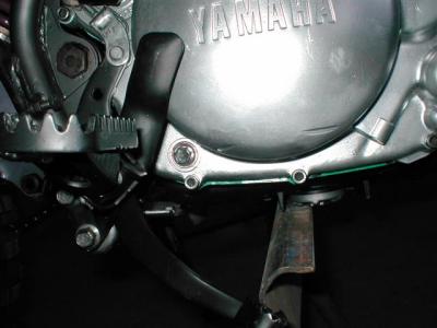 XT 350 Sight Glass-After-No More Oil Leak-Remove Bolt to Check Oil Level.