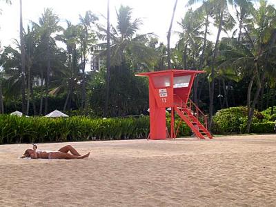 just another text-messaging day on the beach