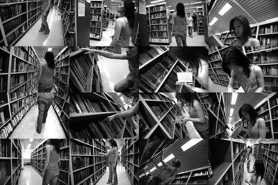 in the library