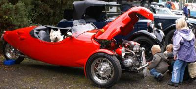 Three Wheeler and Dog.