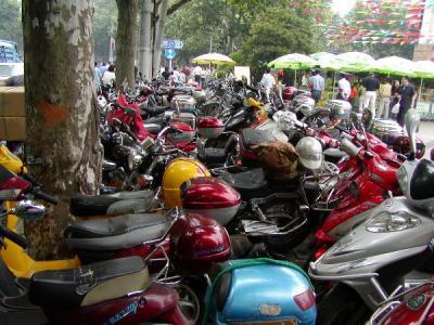 Mopeds at the market