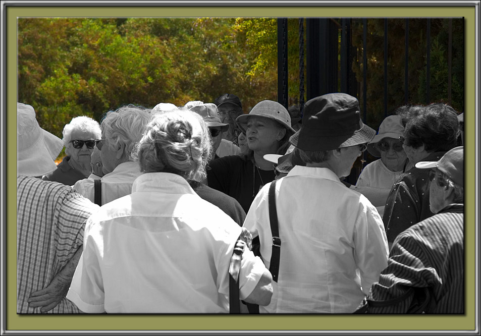 Old people visiting a holy place