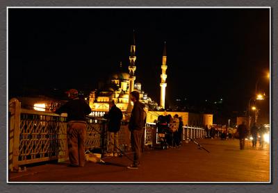 Fishing at night, Istanbul