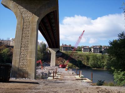 Route 34 and James Rumsey bridge construction
