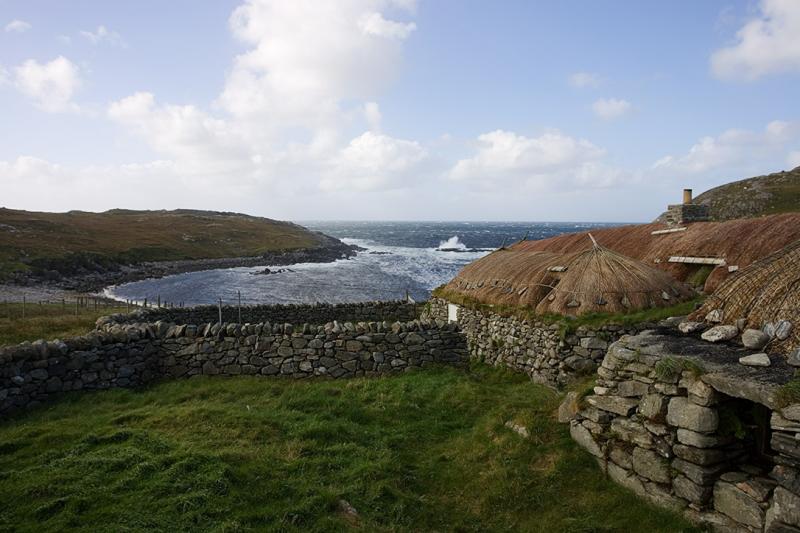 The catspaws and foam streaks on the surface of the sheltered bay tell the story... gale force wind.