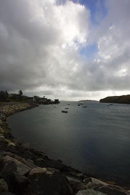 Morning in Tarbert, light rain falling