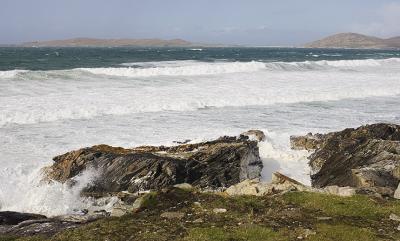 Atlantic swells fetch up on Harris' Atlantic north shore.
