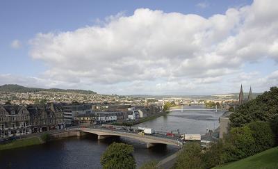 Looking north from the castle along the river Ness.