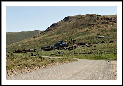 Entrance to Bodie after a 3 mile dirt road.