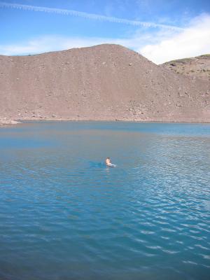 me in a blue lake