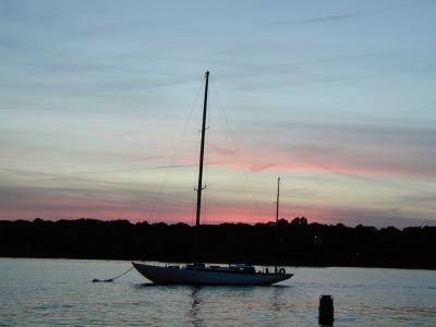 Mystic Sunset and Sailboat