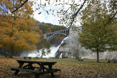 Bridge, Dam and fall colors