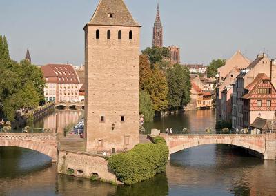 The Ponts Couverts straddle the River Ill, Strasbourg