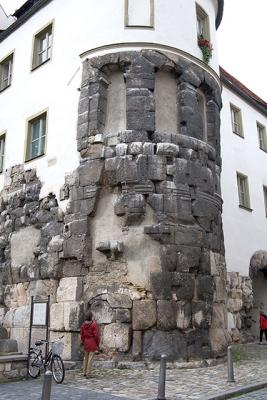 Porta Praetoria, gate of ancient Roman fort, Regensburg