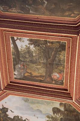 The court jester who made fun of the ceiling artist found himself depicted in an unflattering pose