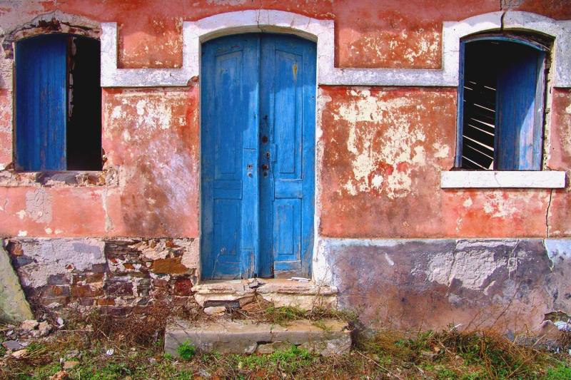 Blue door and windows