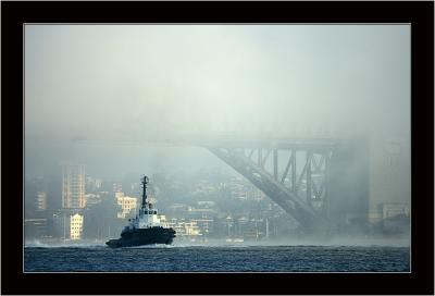 Bridge Fog Tugboat