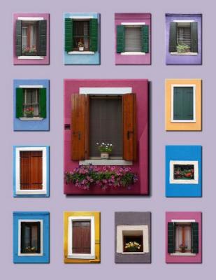 Windows of Burano, Italy