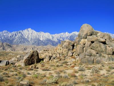 Mt. Langley and Whitney from Alabama Hills