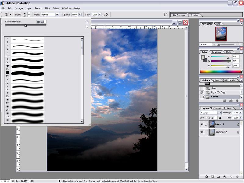 Step 5.  Select a brush size.