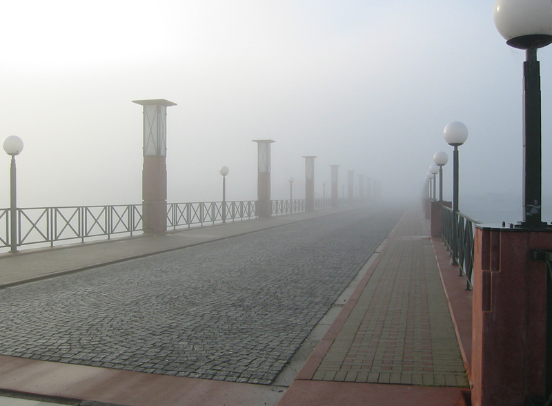 bridge in fog *