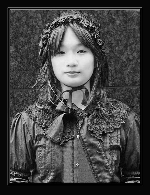 Girl in Black Satin