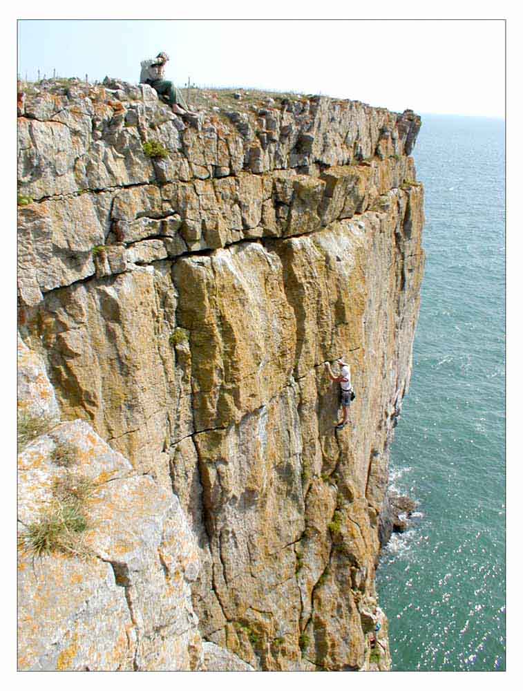 Climber alone on the Sea Wall *