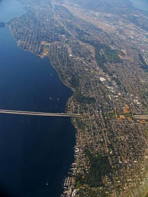 Plane view of Seattle, WA.*
