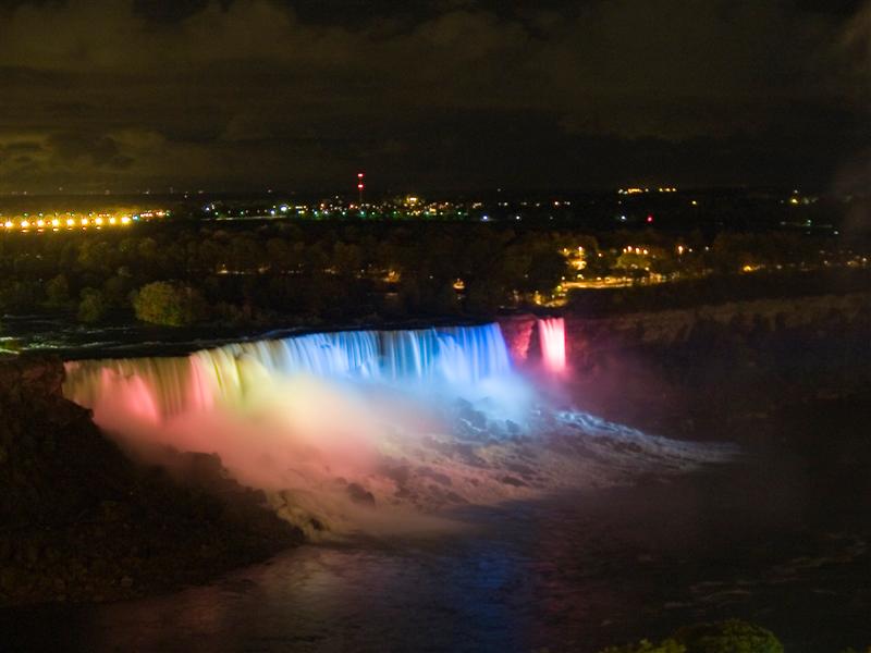 Floodlit falls