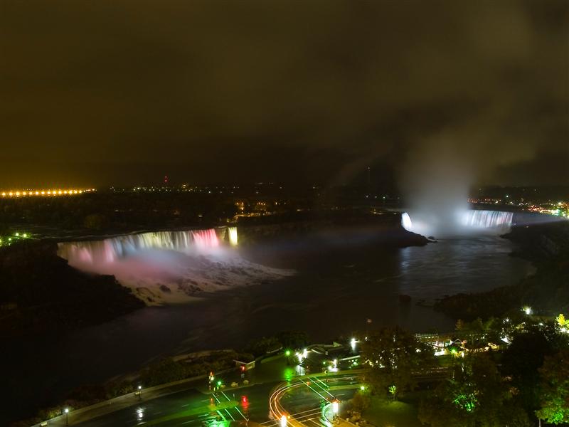 Floodlit falls