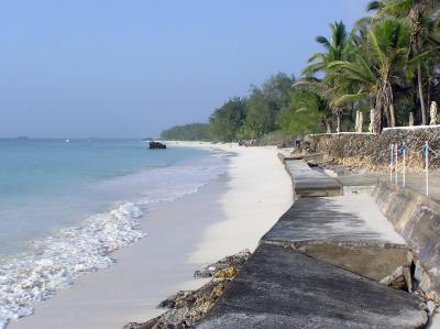 The resort's seawall.