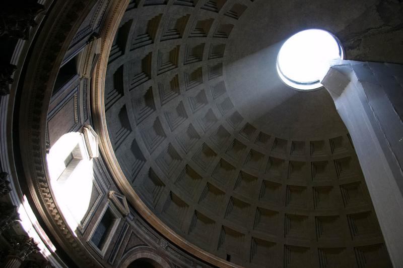 Light streams through the oculus