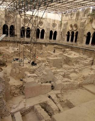 Archeological dig in the cloister