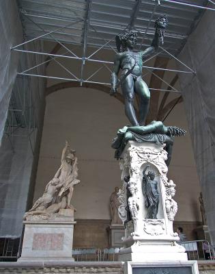 Cellini's Perseus holding the severed head of Medusa