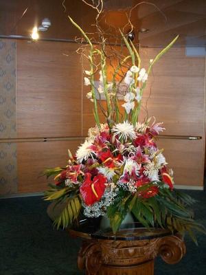 Over the top flower arrangement