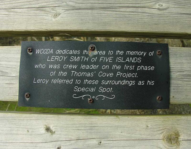 Thomas Cove plaque