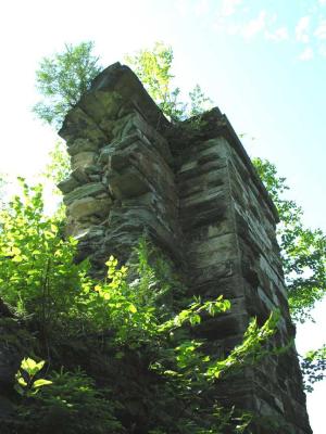 stone bridge piling at Grand Falls, N.B.