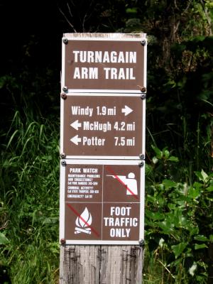 Trail head sign post