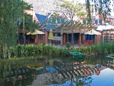 The rear of the restaurant