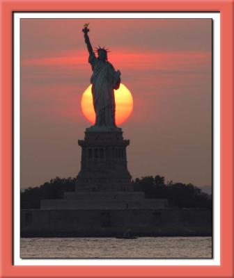 Statue of Liberty sunset