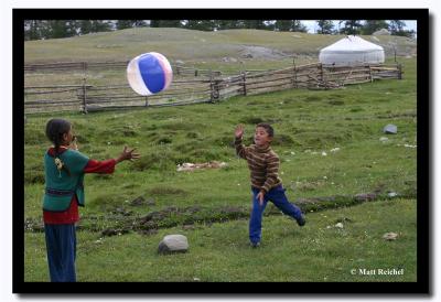 Playing with a Beach Ball, Altai Tavanbogd National Park