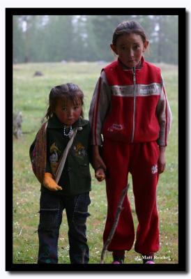 Two Kazakh Girls, Altai Tavanbogd National Park
