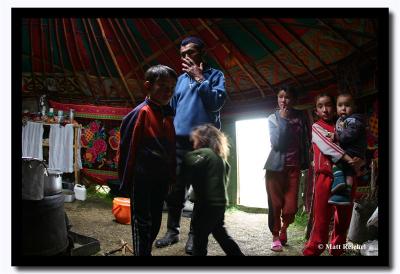 The Family inside their Ger, Altai Tavanbogd National Park