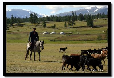 Kazakh Horserider by the Lake, Bayan-Olgii