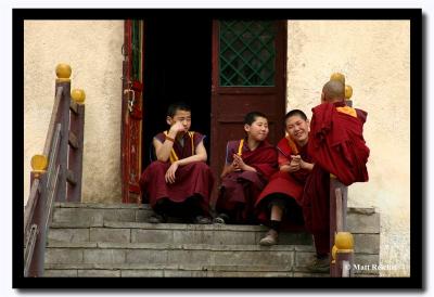 Novice Mongolian Monks Sit on the Monastery Steps, Ulaanbaatar-copy.jpg