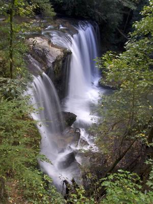 Side view of Brasstown Falls