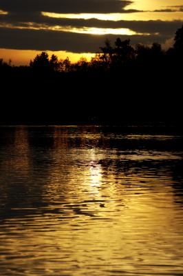 sunset over lake